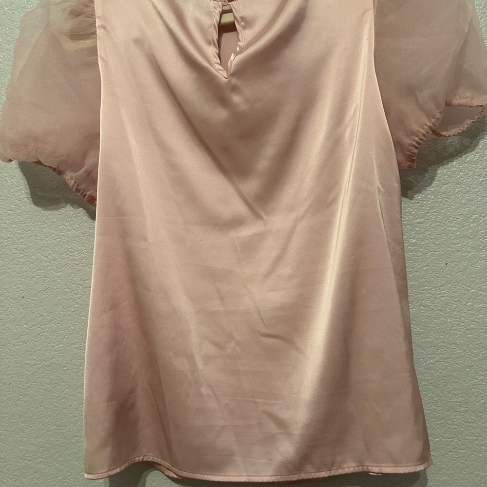 Rachel Zoe Elegant Pink Puff Sleeve Top - Picture 4 of 5